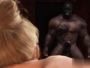 金发美女肛门妓女得到黑大鸡巴的性爱高潮