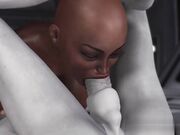 性感的科幻女性外星人在空间站与黑人女孩插逼