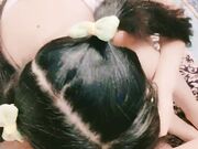 双马尾萝莉萌妹逼逼无毛第一视角啪啪 脱下内裤露逼特写口交 插入