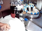 热恋中的年轻情侣把宾馆布置的很浪漫然后激情啪啪啪大屁股女友非常主动很骚