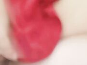 长相甜美颜值姐妹花女同诱惑 红色情趣肚兜黑色网袜 牛奶抹逼道具假屌抽插