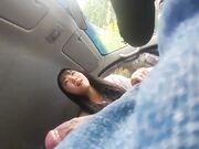 有点变态的大叔车上找了一个美女 抠她的B看着她的B打飞机就是不操