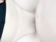 披肩短发无毛逼极品小少妇被大哥草了，全程露脸特展示蝴蝶骚穴，激情上位让大哥玩着奶子爆草，高潮冒白浆