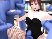 薄码3D动画-美乳网袜在校生少女被许多怪物操，喷奶口爆喷射很诱人