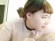 齐刘海美女主播和炮友啪啪 清晰看到骚穴不停吞吐大鸡巴 最后口爆